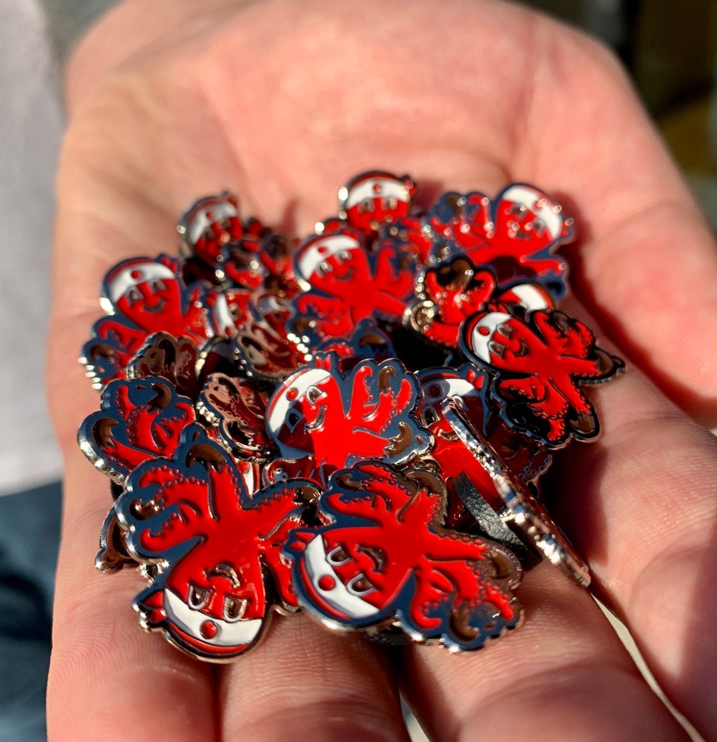 Red Octo Pin N7